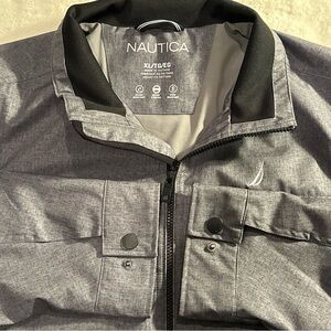 Men's Nautica Gray Jacket Windbreaker Water-resistant Full Zip Lightweight 2XL‎